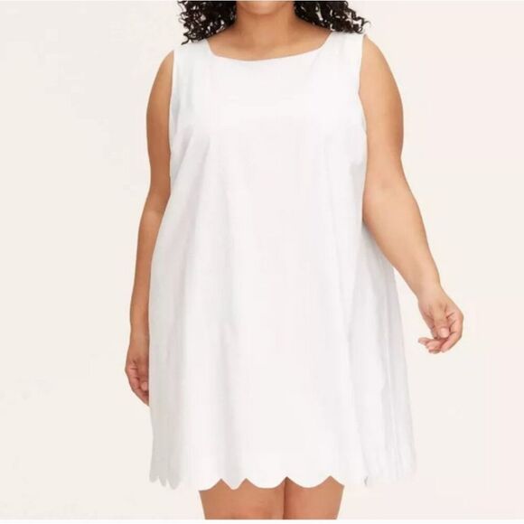 🆕👗Kate Spade New York Women's White Scalloped Mini Shift Dress, Sz 3XL - Picture 2 of 10